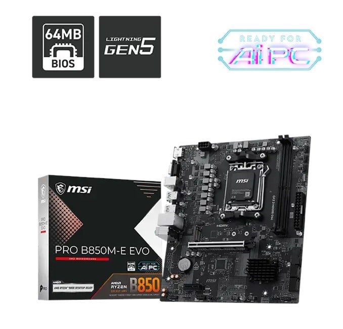 MSI PRO B850M-E EVO AM5 Ryzen D5 HDMI