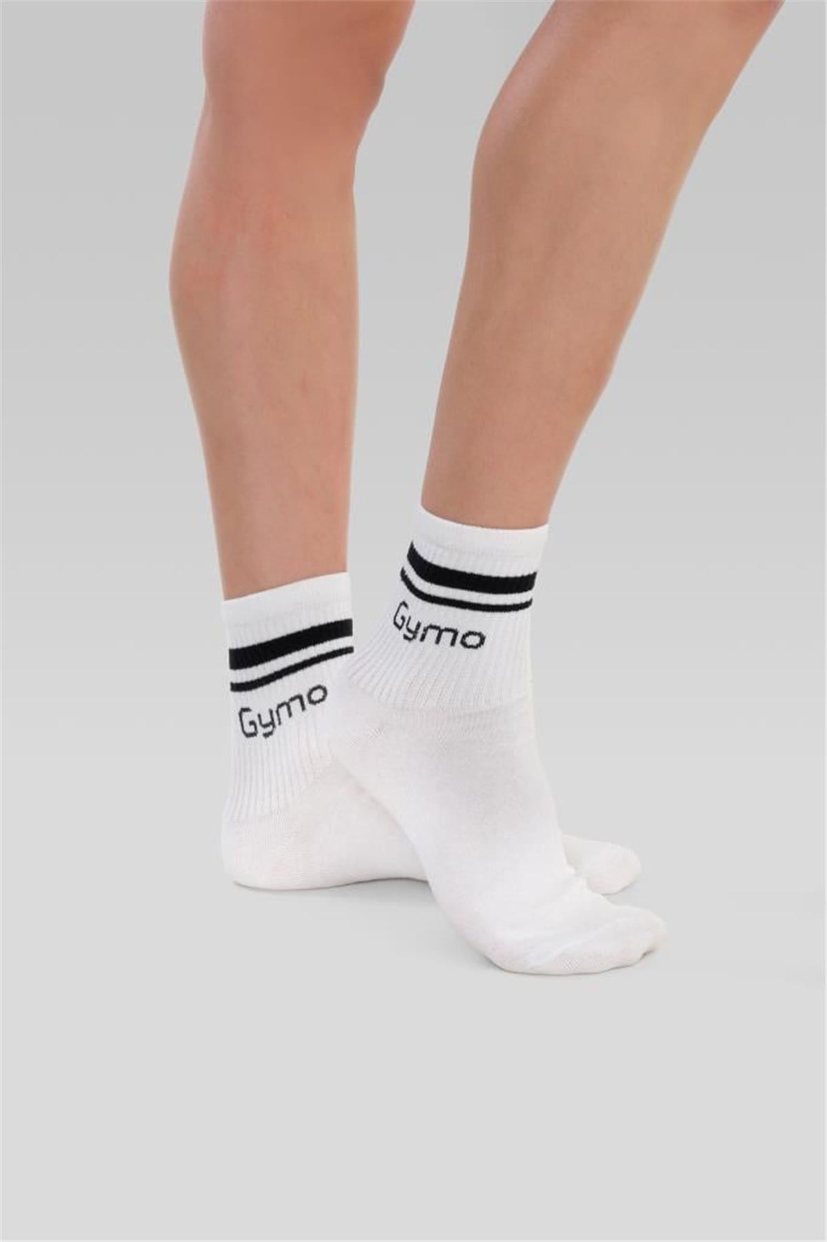 Gymo Sports Logolu Soket Çorap Beyaz