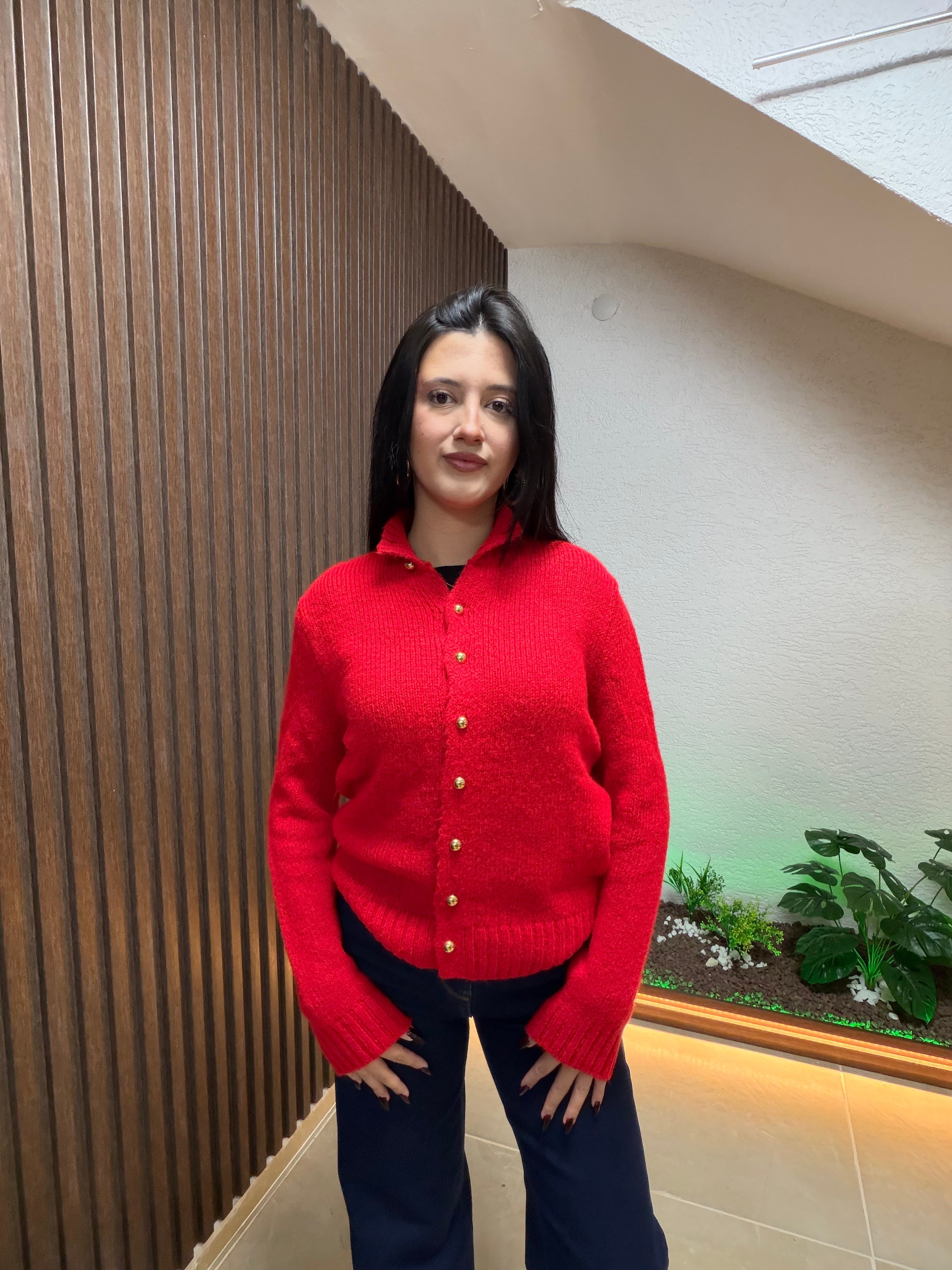 GOLD DÜĞME DETAYLI HIRKA