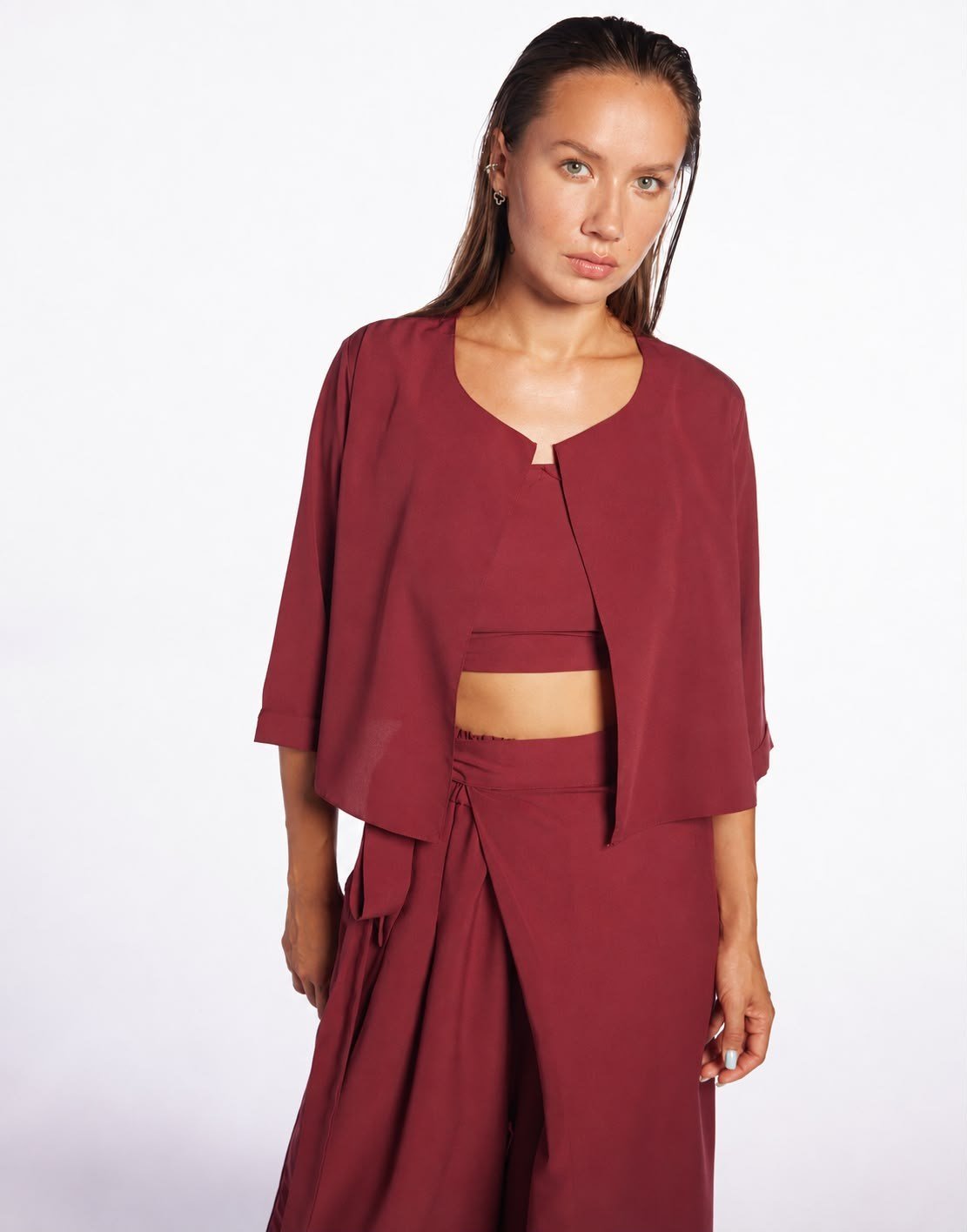 CO Bordo Crop Takım