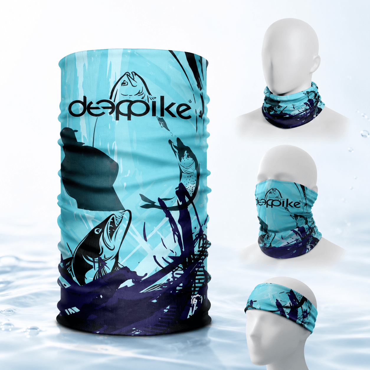 DeepPike Buff | Çok Amaçlı Boyunluk | Balıkçı Bandanası | Mavi