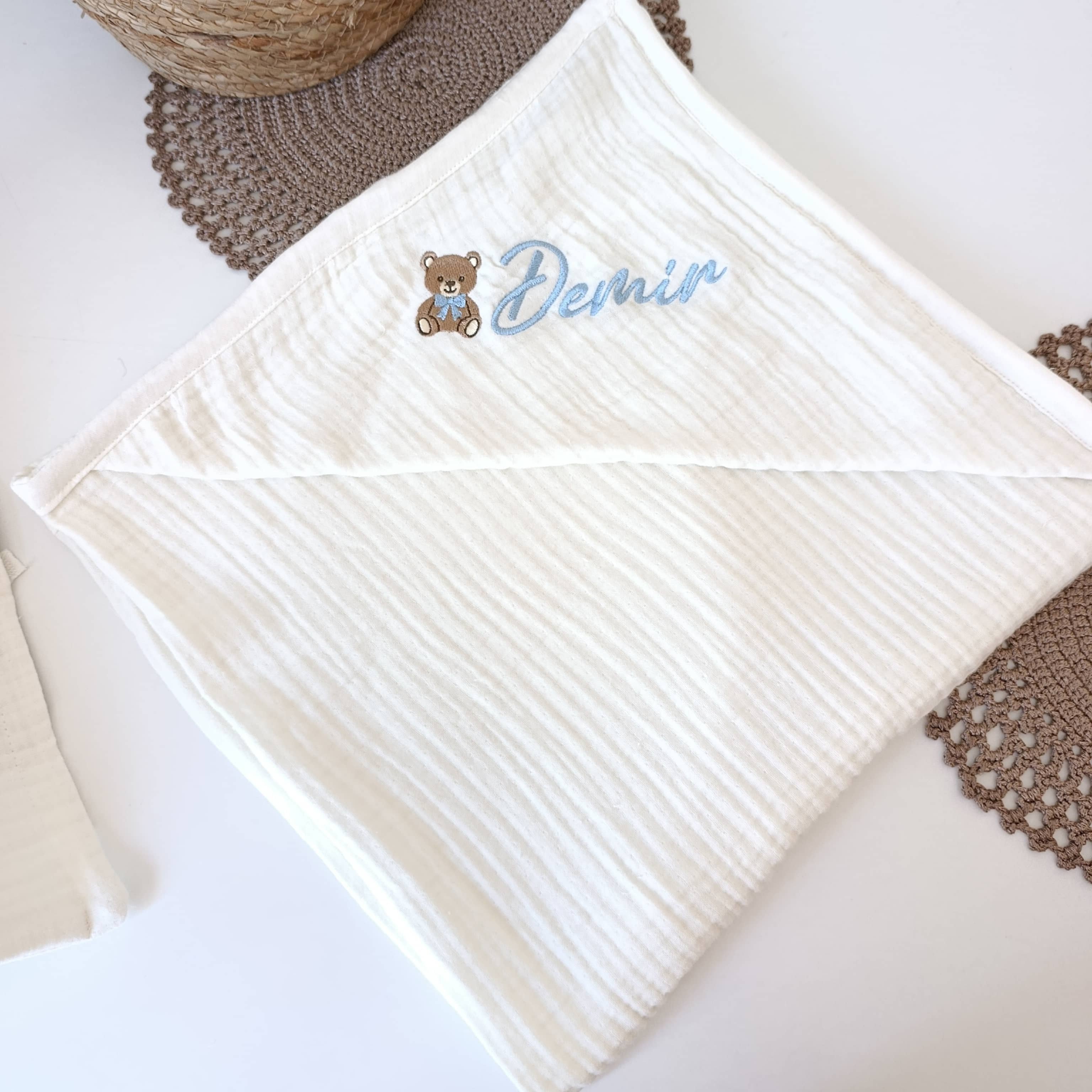 İsme Özel Müslin Bebek Havlusu
