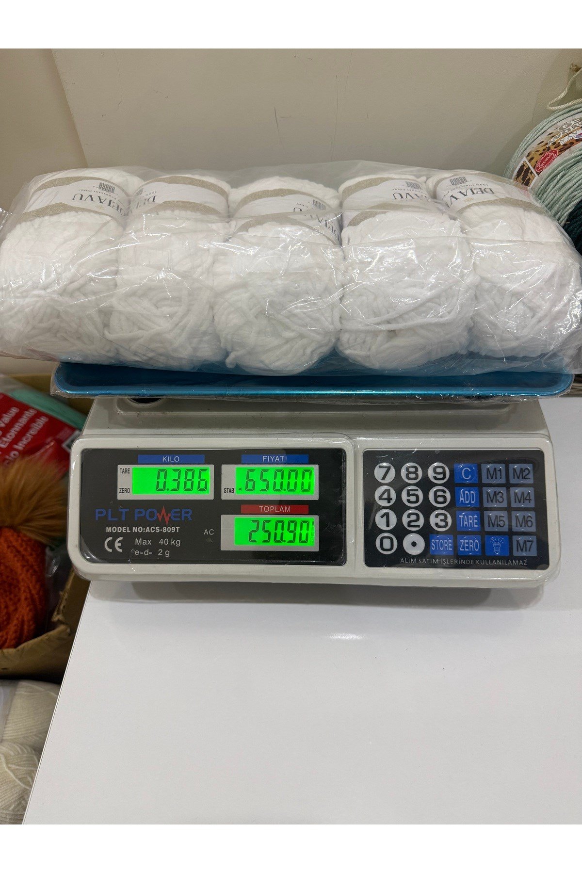 Etrofil ince kadife ip (400 gram) beyaz
