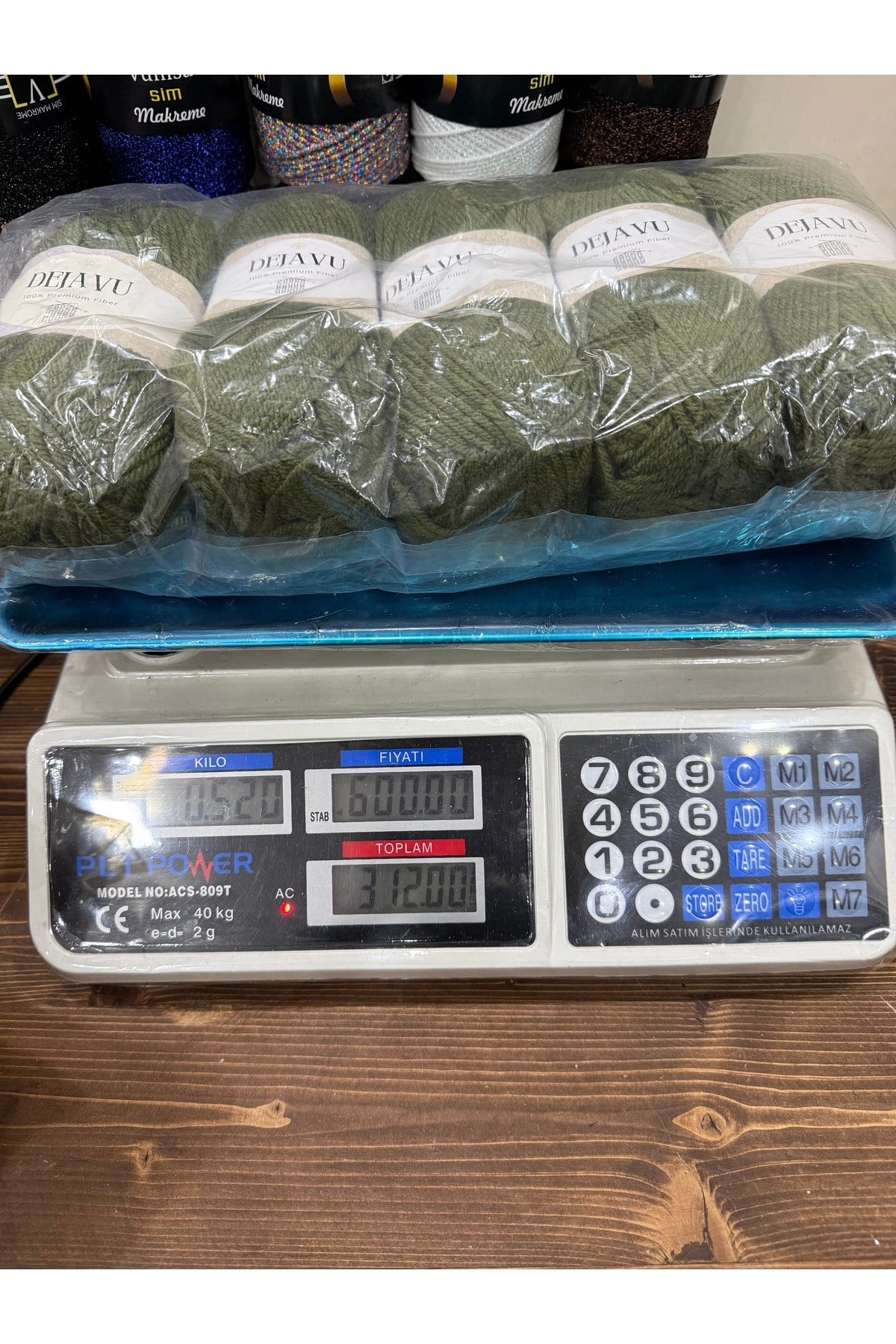 Etrofil pamuk akrilik karışım ip (520 gram)(yeşil)