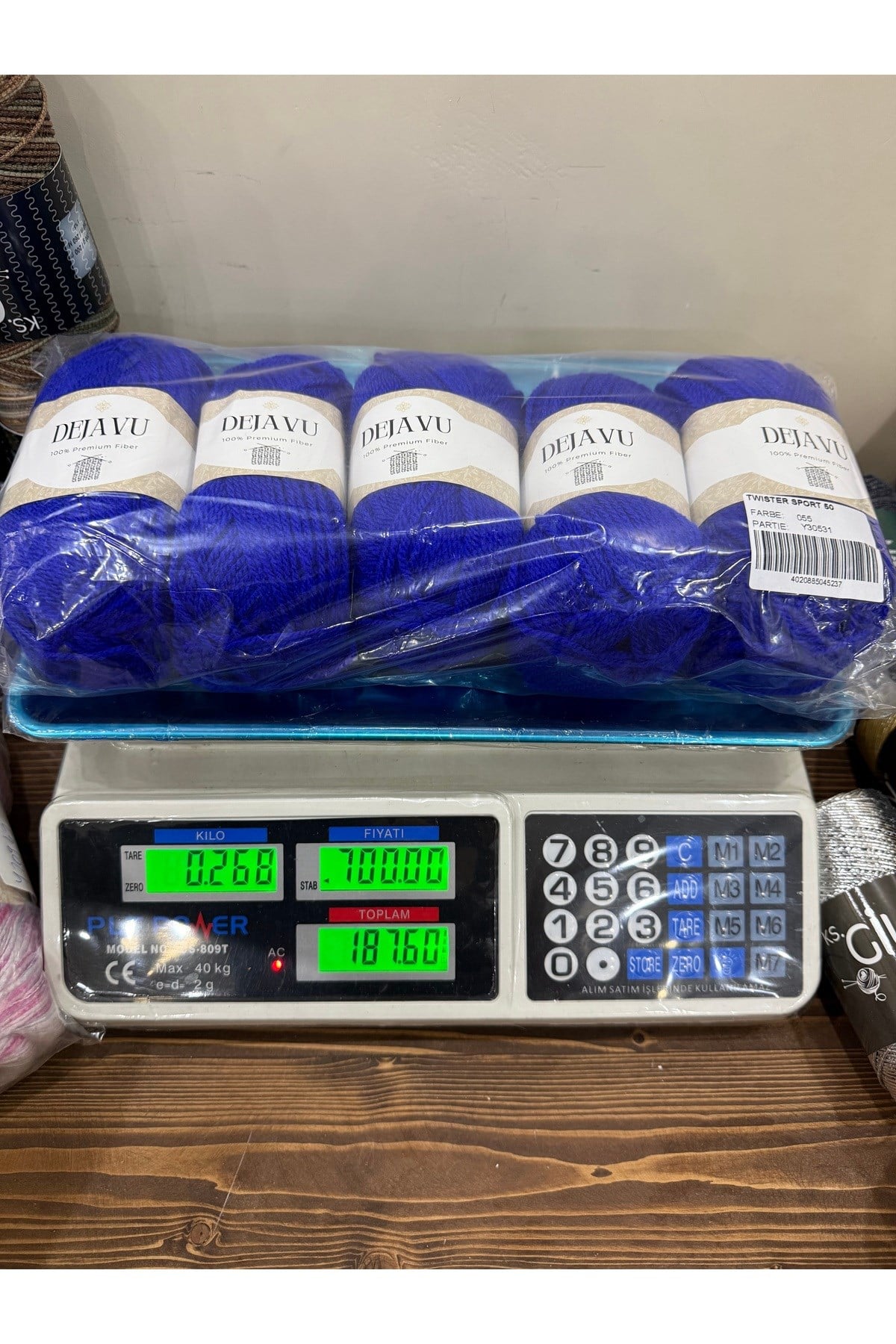 Etrofil yünlü ip (268 gram) saks mavi
