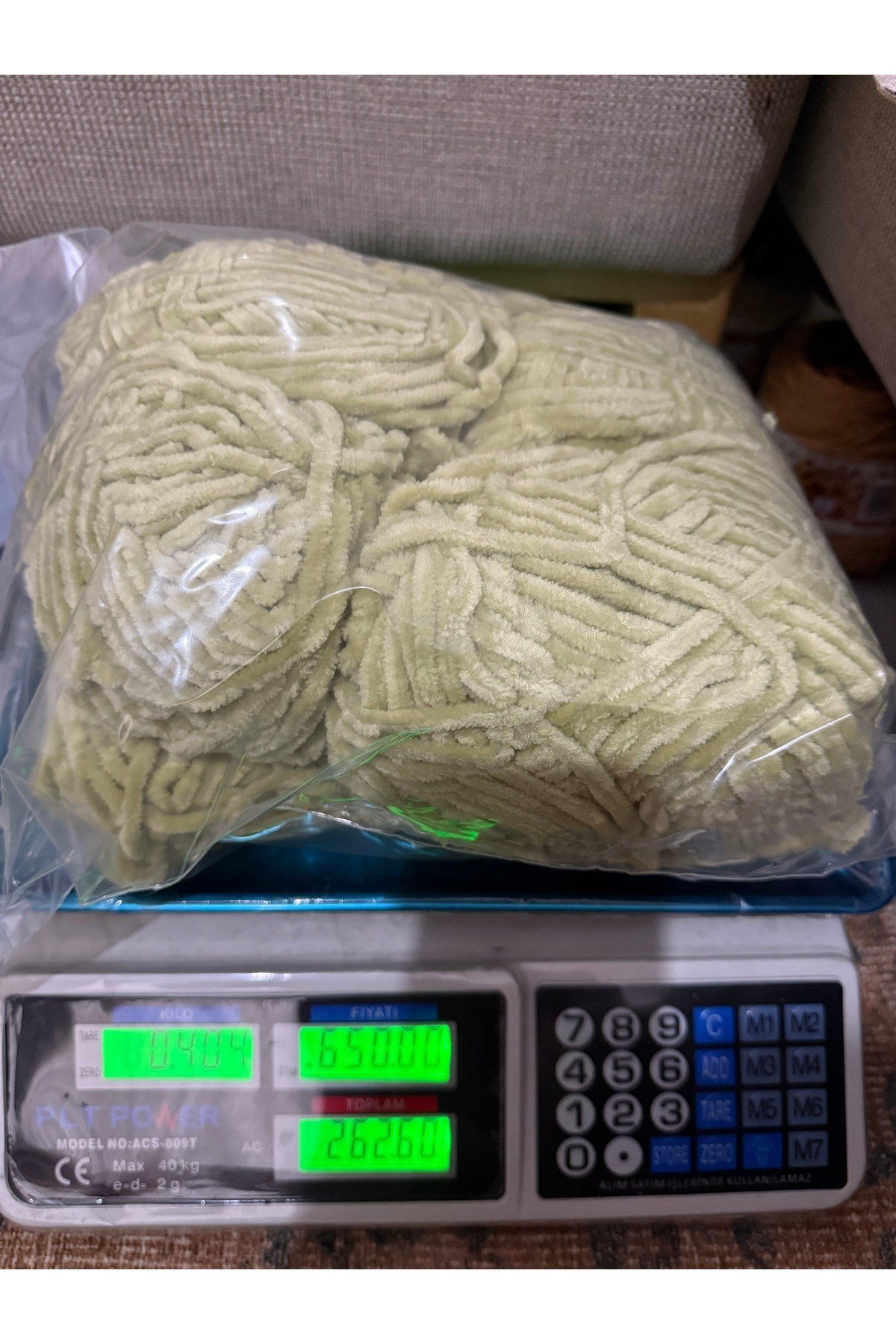 Himalaya kadife ip (404 gram) (uçuk yeşil)