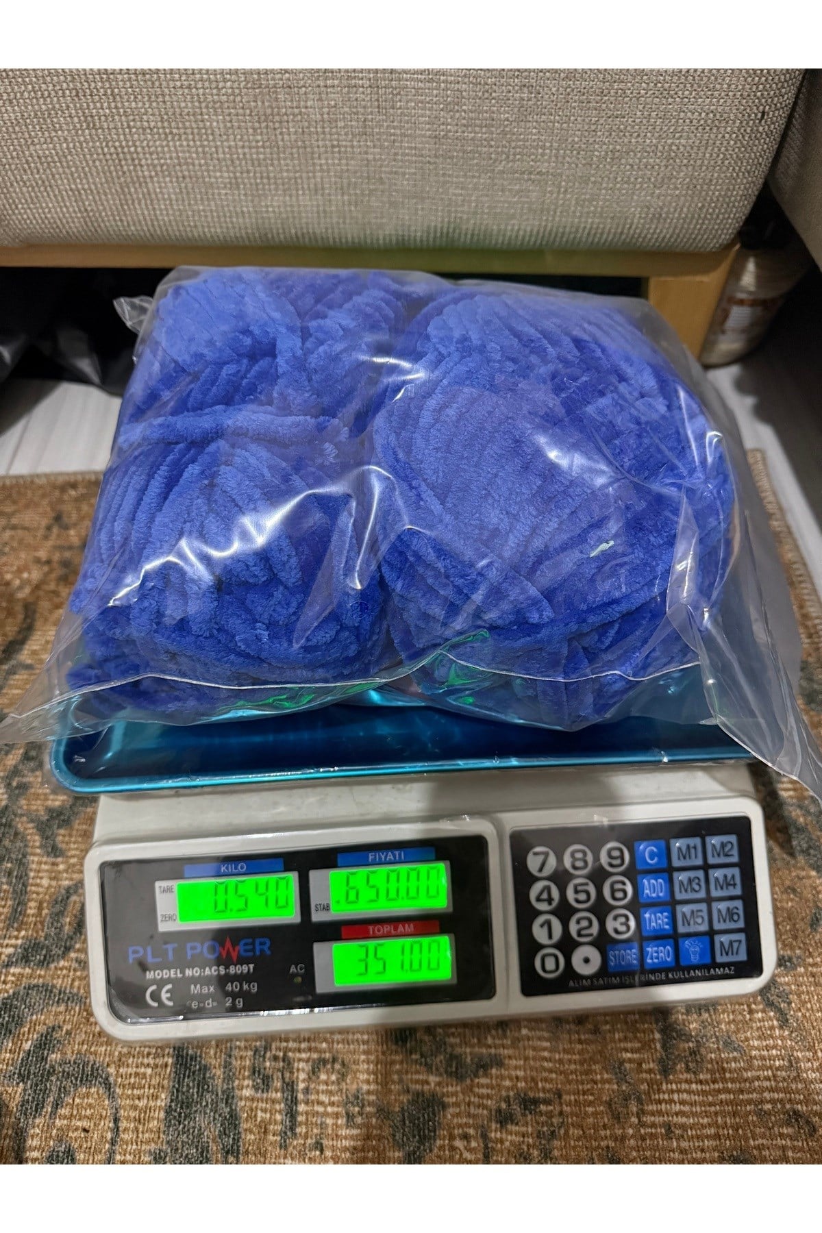 Himalaya kalın kadife ip (540 gram) saks mavi