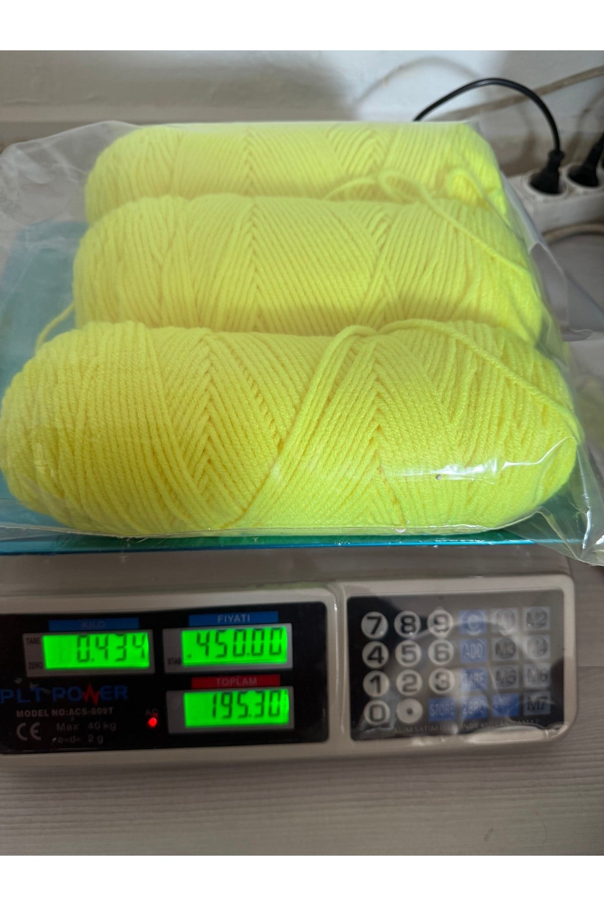 Himalaya örgü sarım ip(434 gram)neon sarı