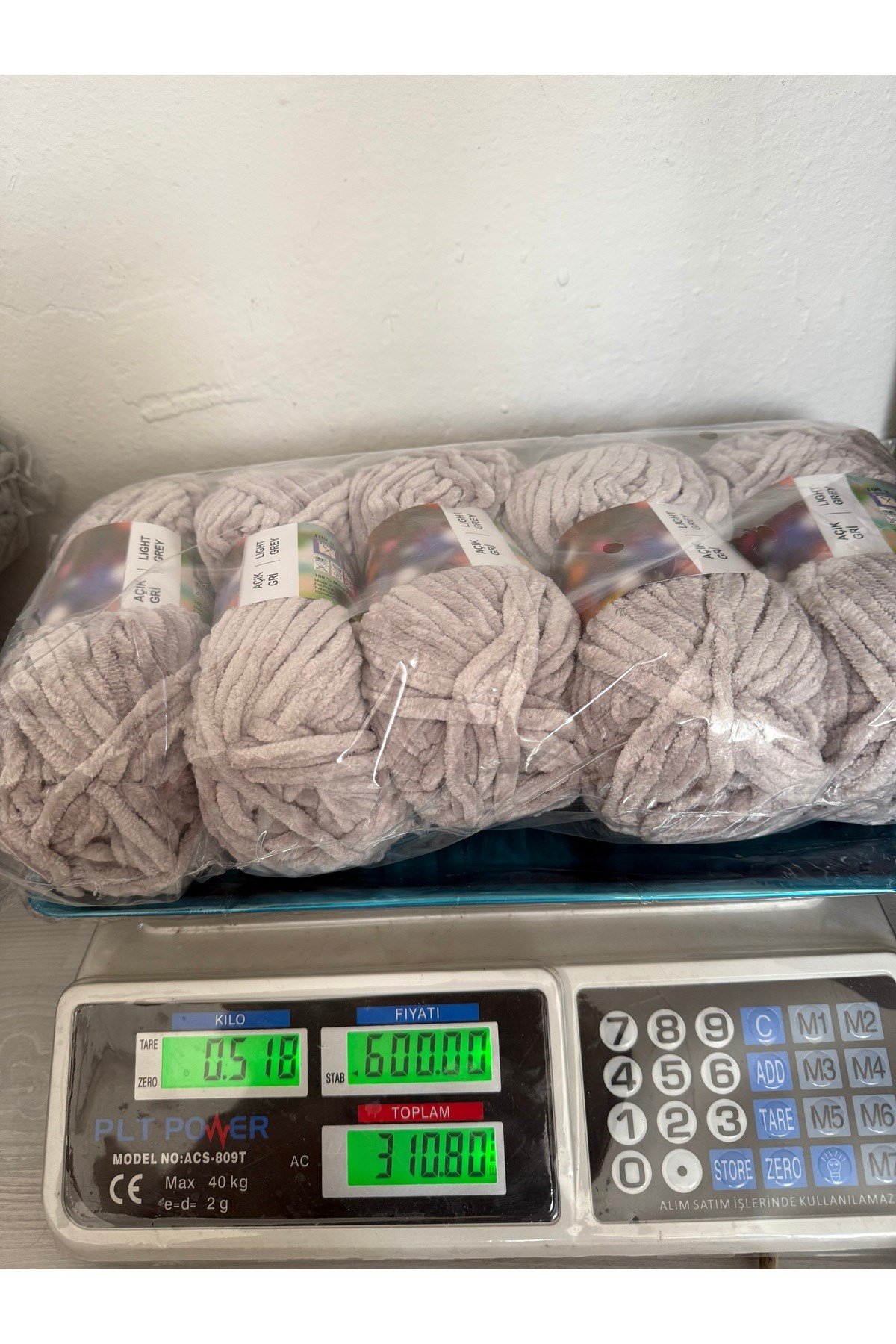 Himalaya pamuklu kadife ip(gri)(518 gram)