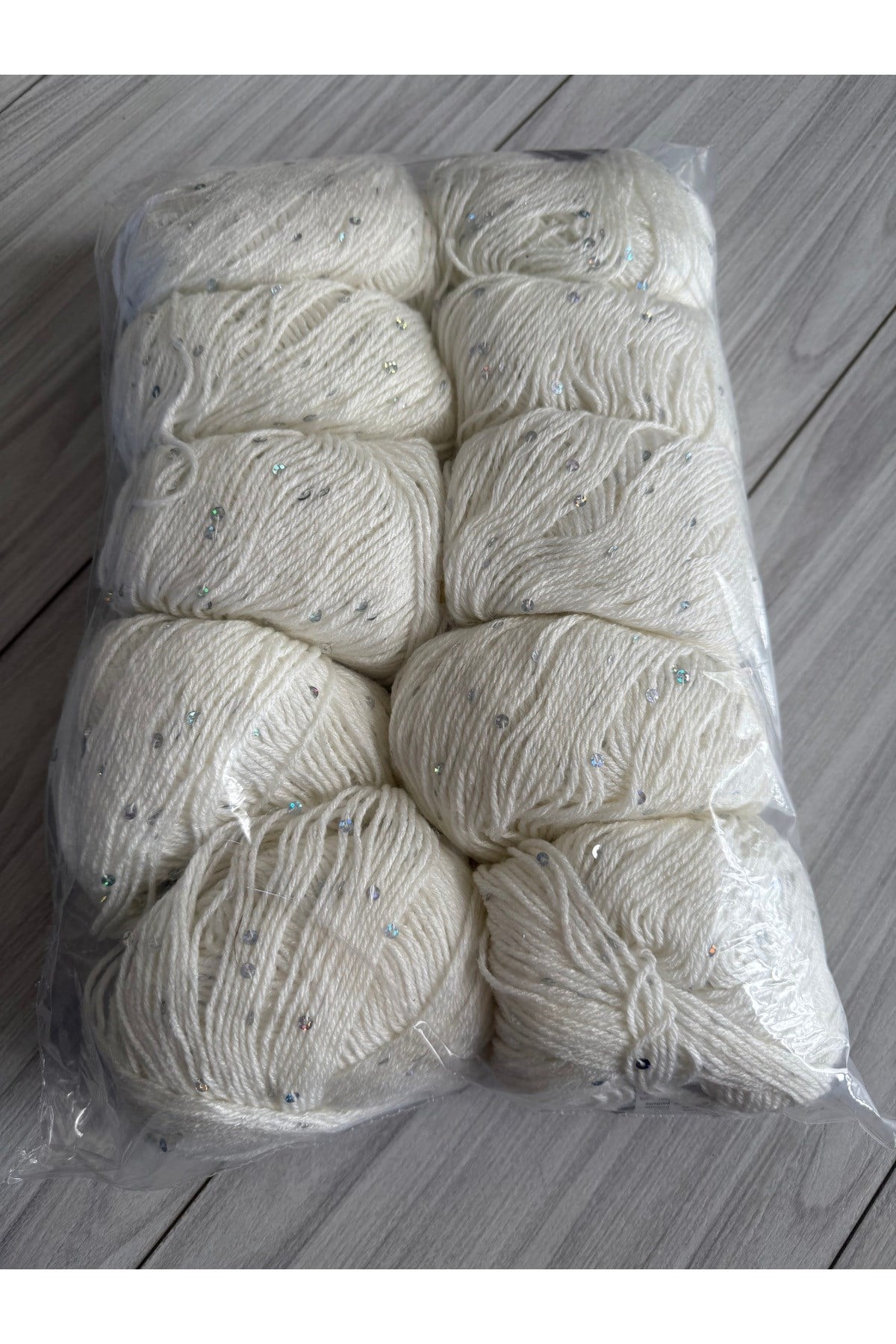 Himalaya pullu örgü ipi (500gram)kırık beyaz