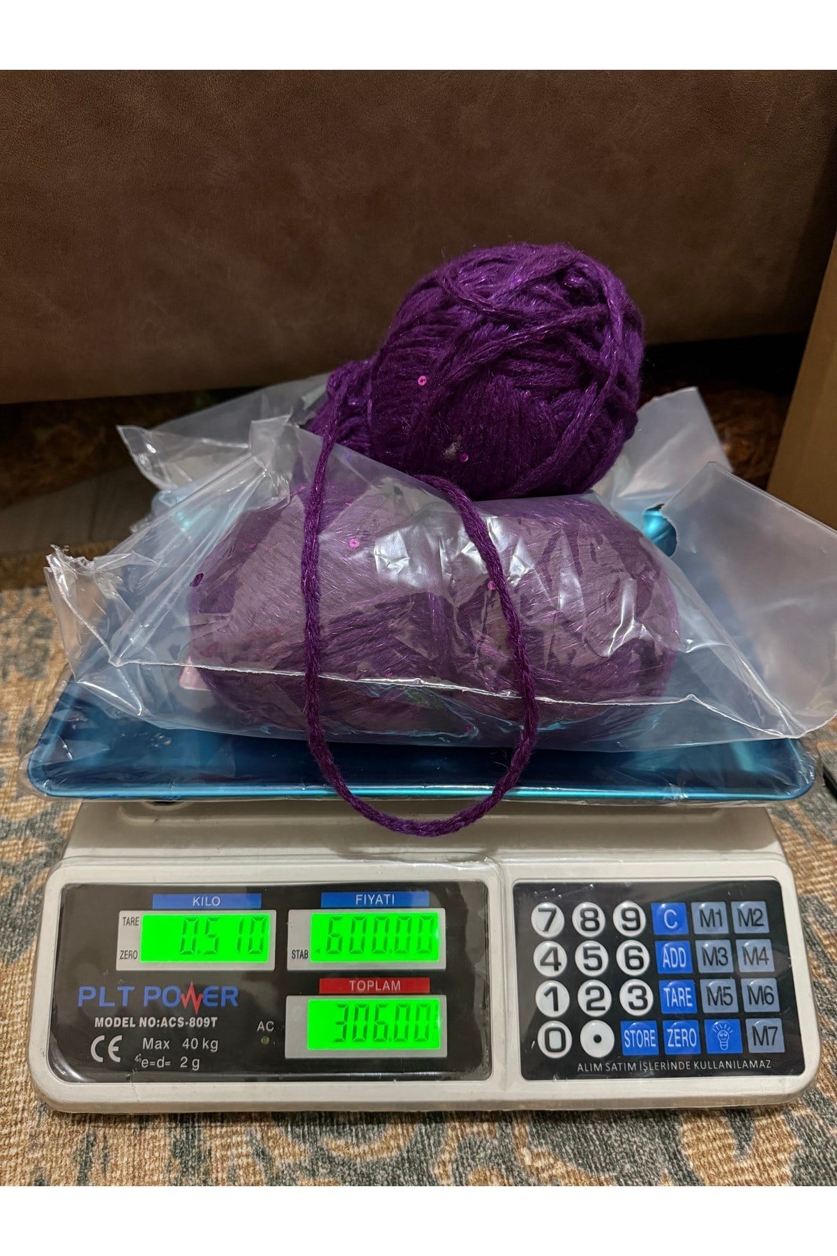 Himalaya pullu,simli, kalın örgü ipi (510 gram)