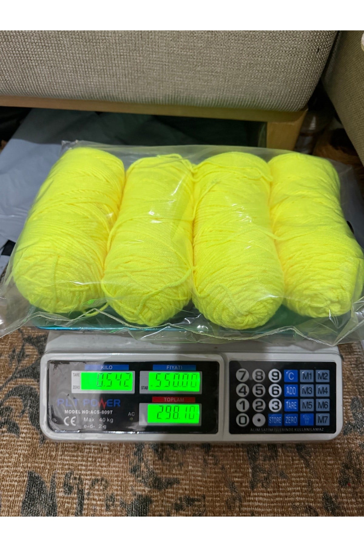 Himalaya sarım örgü ipi (neon sarı)542 gram