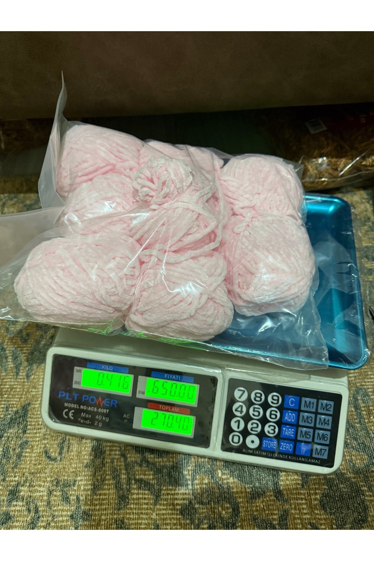 Himalaya simli kadife ip(417 gram)pembe