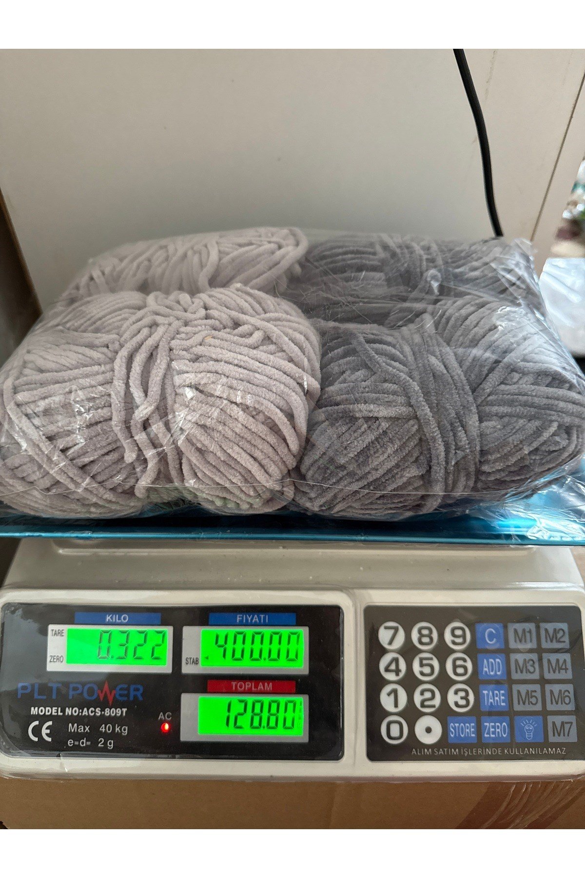 Kadife ip (gri açık-koyu)(322gram)