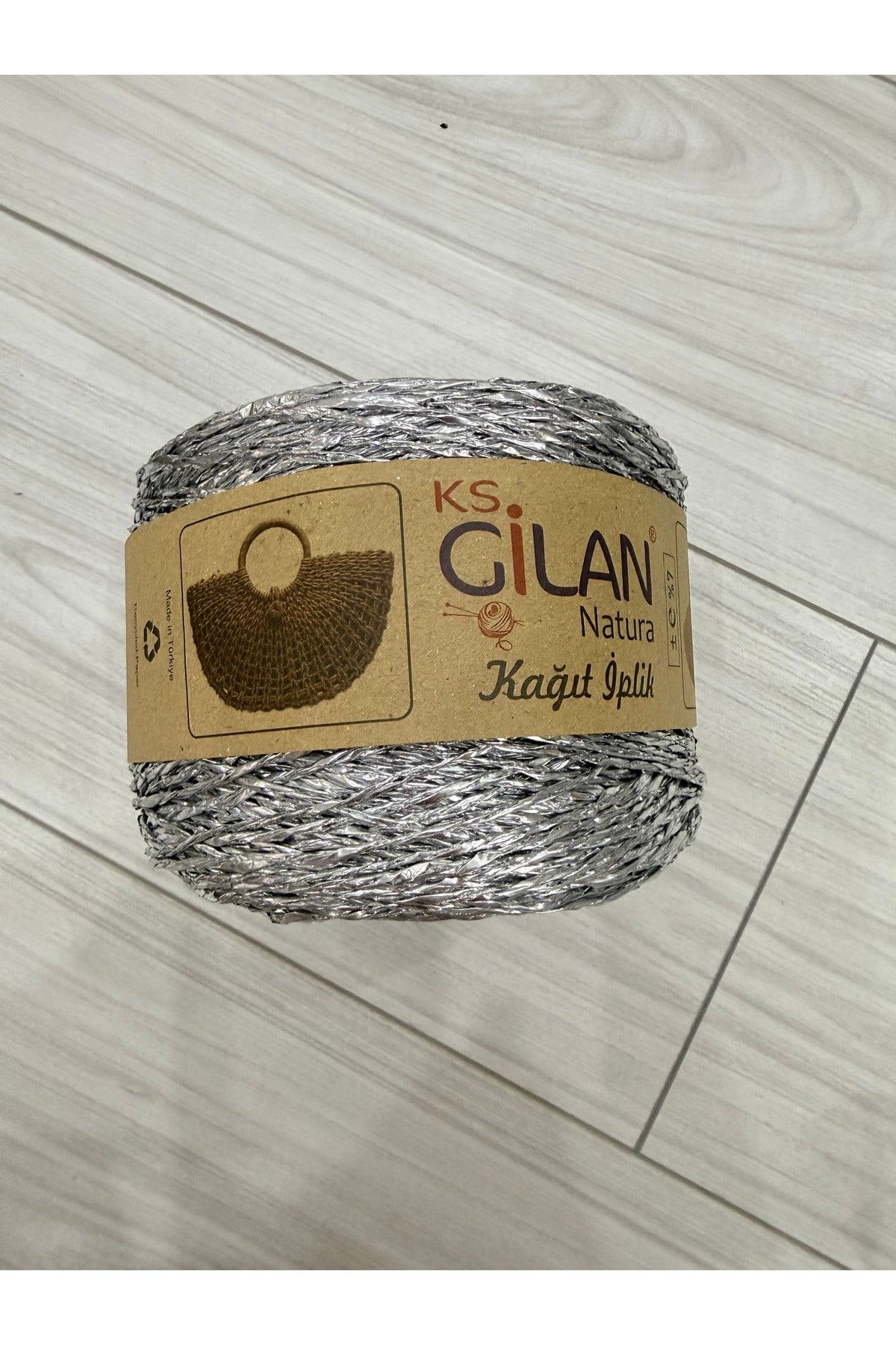 Parlak kağıt iplik (200 gram) gümüş