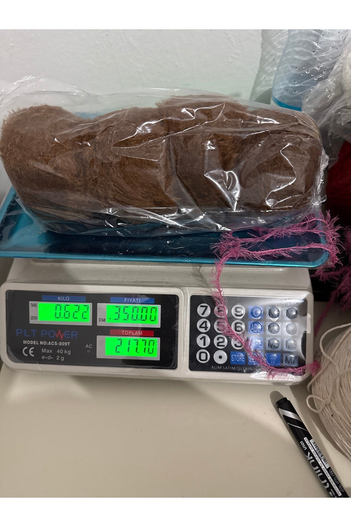 Tavşan tüyü ip(622 gram)acı kahve