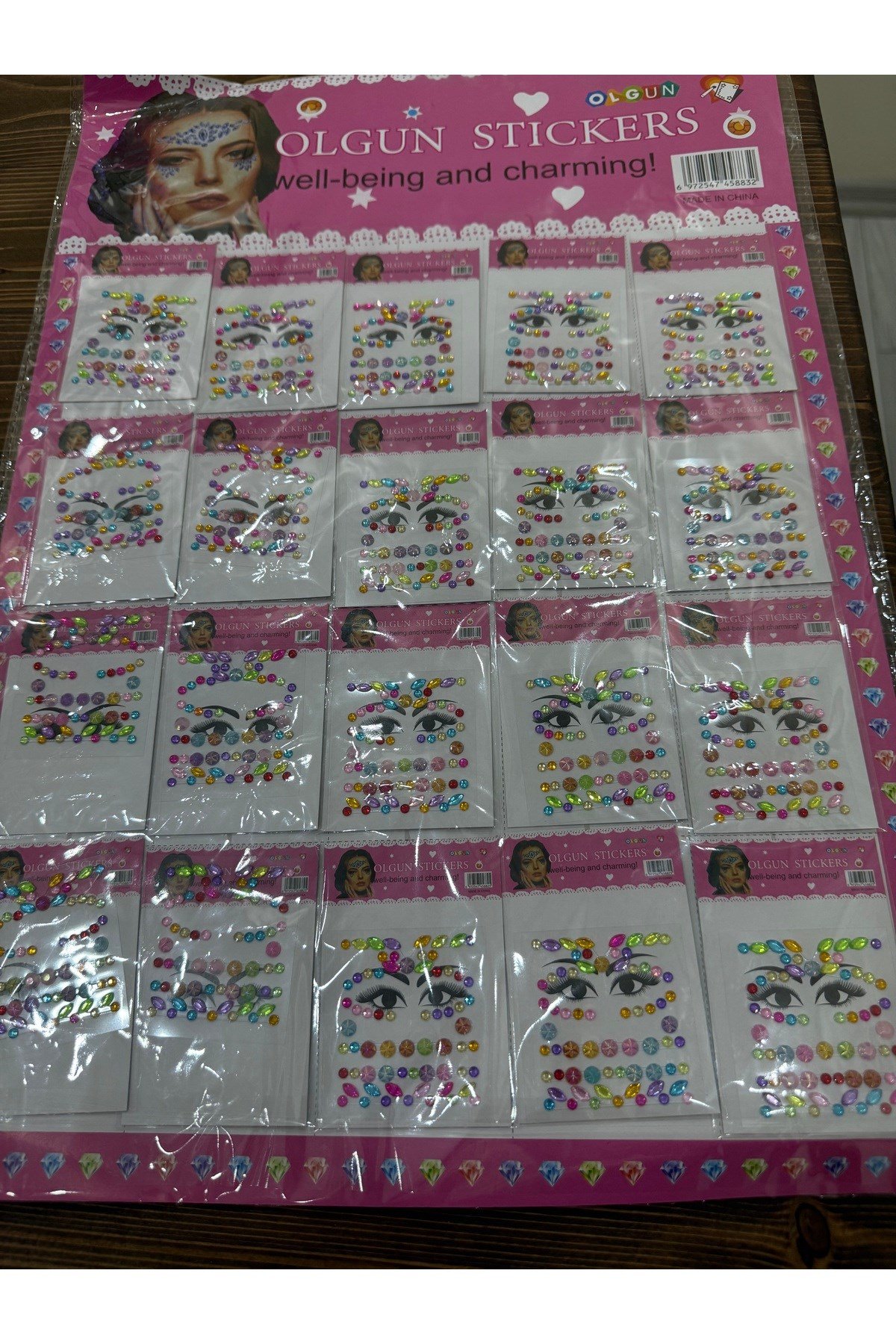 Yüz sticker(1 paket)renkli