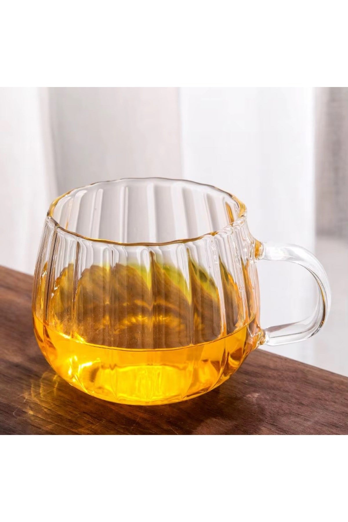400 ML Çift Çidarlı Kulplu Şık Desenli Cam Bardak