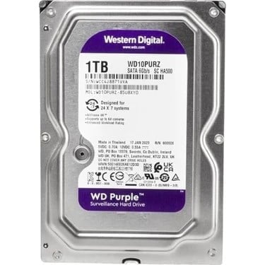 1 TB HDD - WD Purple 1 TB SATA 7/24 Güvenlik Diski