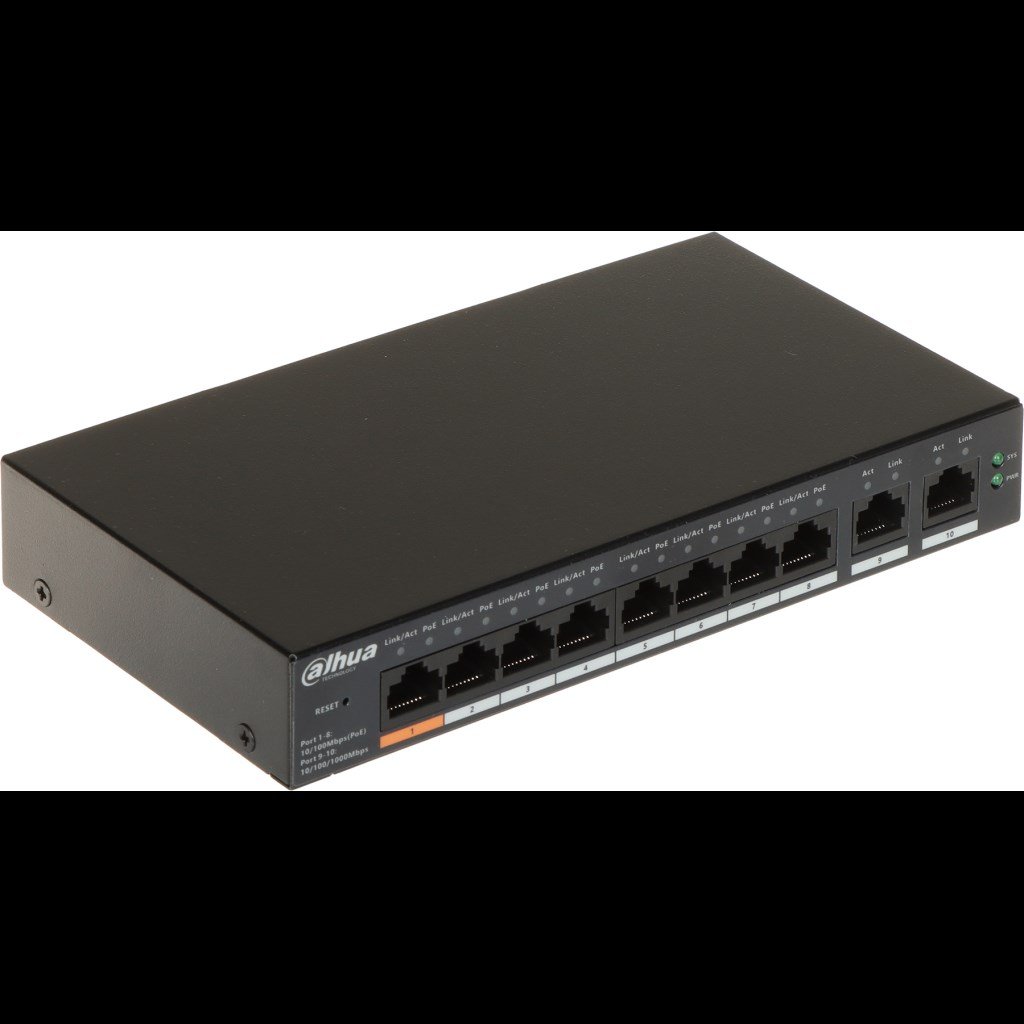 DAHUA CS4010-8ET2GT-60 10 PORT 10/100/1000 8xPOE 60W 2xUPLINK YONETILIR SWITCH