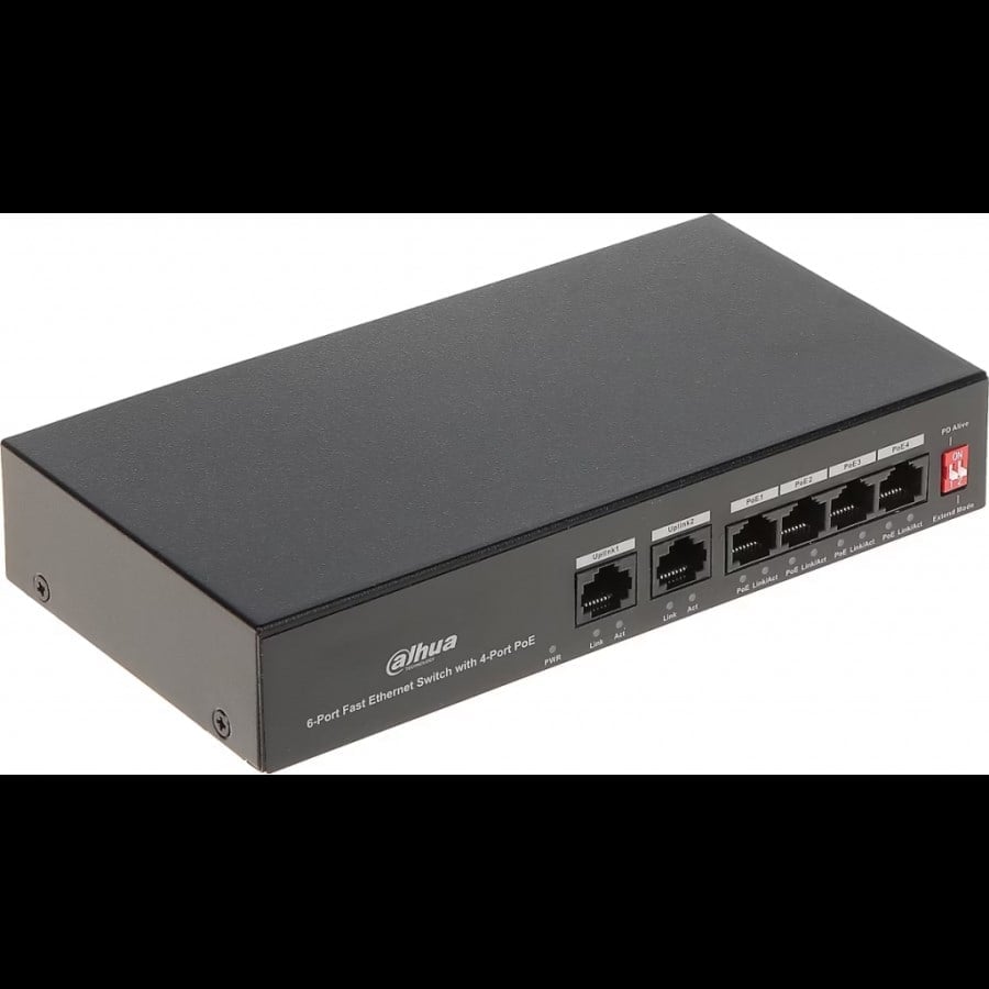 DAHUA PFS3006-4ET- 36 4 PORT POE 2 PORT UPLİNK SWTİCH 36WATT