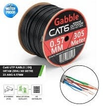 GABBLE OUTDOOR 0,57 mm SİYAH KABLO 305 MT