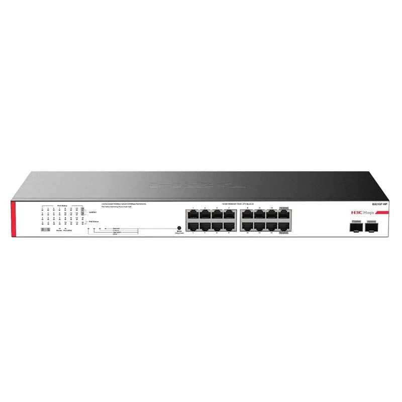 H3C MAGIC BS218F-HP 16 PORT 10/100/1000 POE 225W 2x SFP YONETILEMEZ SWITCH