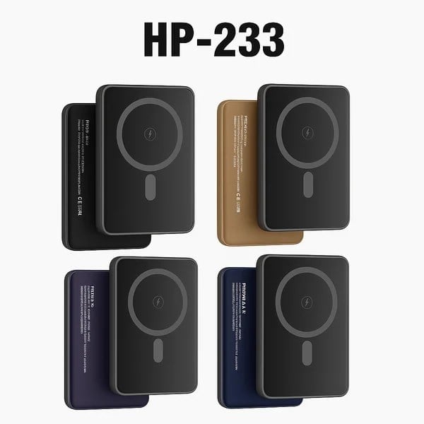 Hepu HP-233 5.000 mAh MagSafe Kablosuz Powerbank – 15W Kablosuz + 22W PD3.0 Hızlı Şarj + Ultra İnce Tasarım