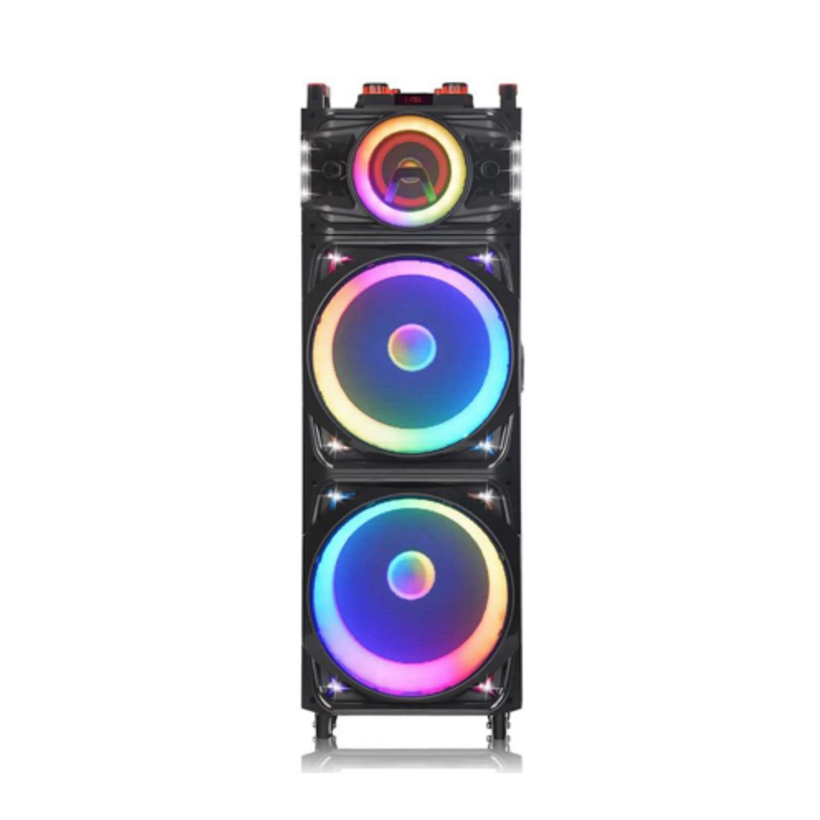 Hepu HP-914 Taşınabilir Bluetooth Parti Hoparlörü 100 W Rms 2* 15 inch Subwoofer Rgb Efektif Işıklandırma