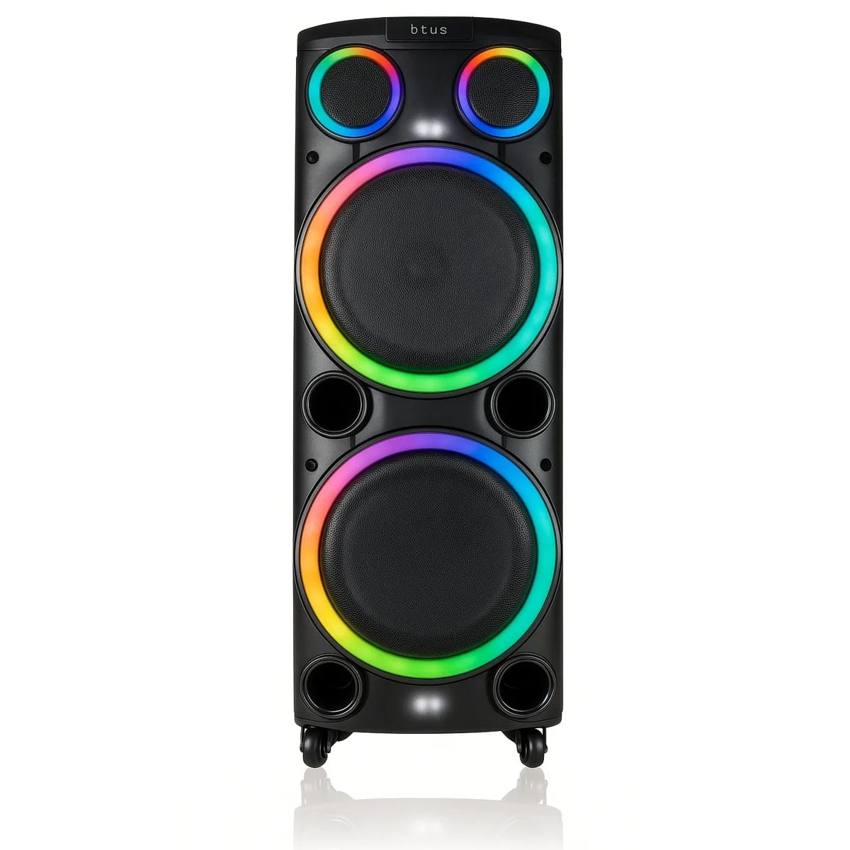 Hepu HP-962 Büyük Boy Şarjlı Taşınabilir Ahşap Bluetooth Parti Hoparlörü 12 inc * 2 Subw Süper Bass