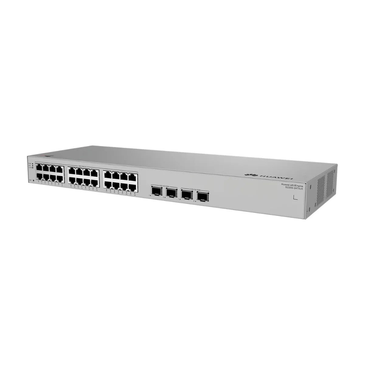HUAWEI eKitEngine 220S-24P4J *eKitEngine S220S-24P4J (24*10/100/1000BASE-T ports (400 W PoE+), 4*2.5GE SFP ports, Built-in AC power)