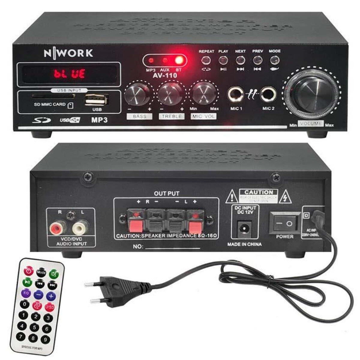 Nwork Av-110 110w Bluetooth Usb Sd Mp3 Çalar - 12v/220v Anfi