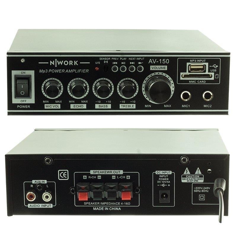 Nwork Av-150 Anfi 150W Usb Sd Mp3 220 12V Stereo Bluetooth