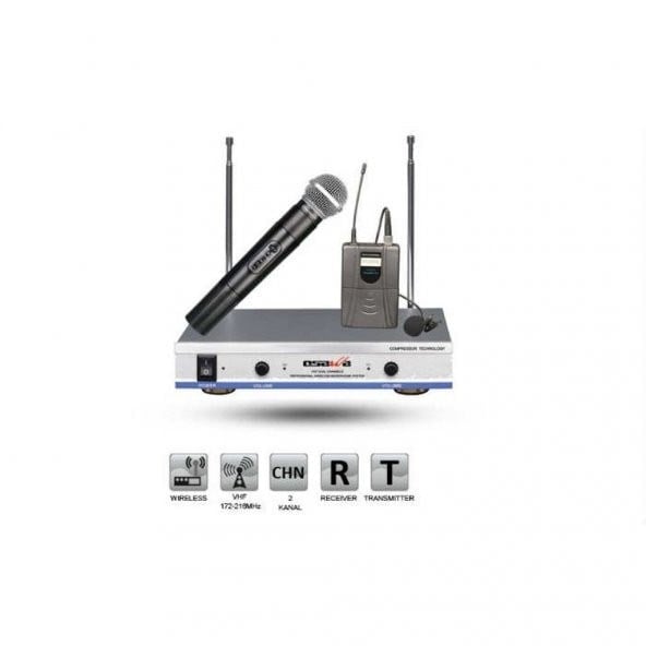 Osawa W-701 VHF Yaka-Kafa Telsiz Mikrofon