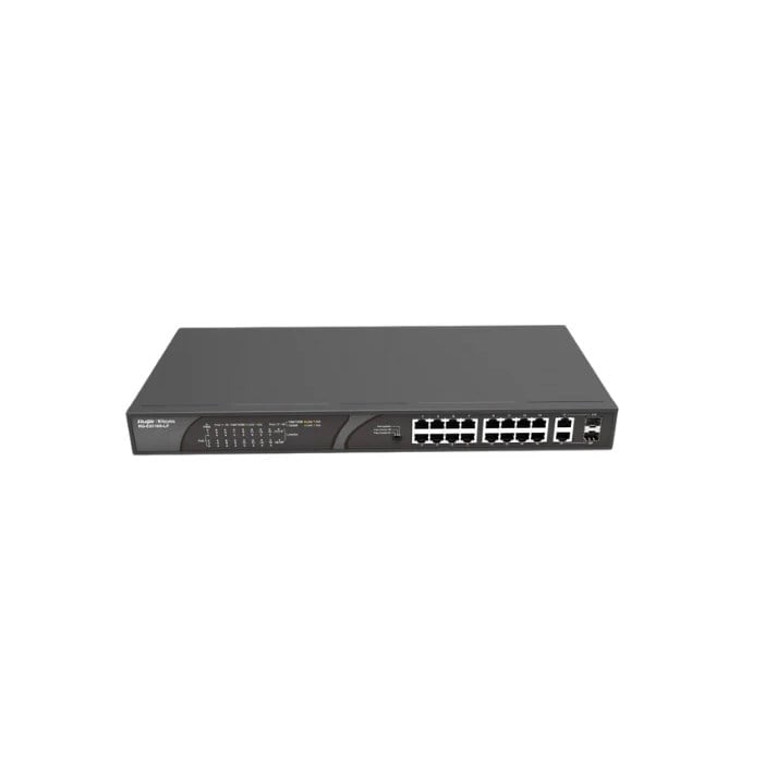 RUİJİE Reyee RG-ES118S-LP 16 Portlu, 10/100 Fast Ethernet, Tak Çalıştır, 2 Gigab