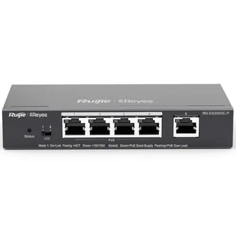 Ruijie Reyee RG-ES205GC-P 5 Port 10/100/1000 Yönetilebilir Gigabit Switch Poe
