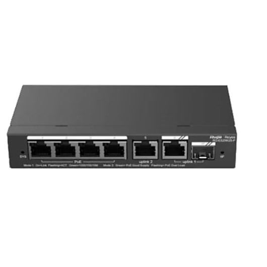 Ruijie Reyee RG-ES206GS-P, 6 Portlu Gigabit Akıllı Bulut Yönetimli PoE Anahtar