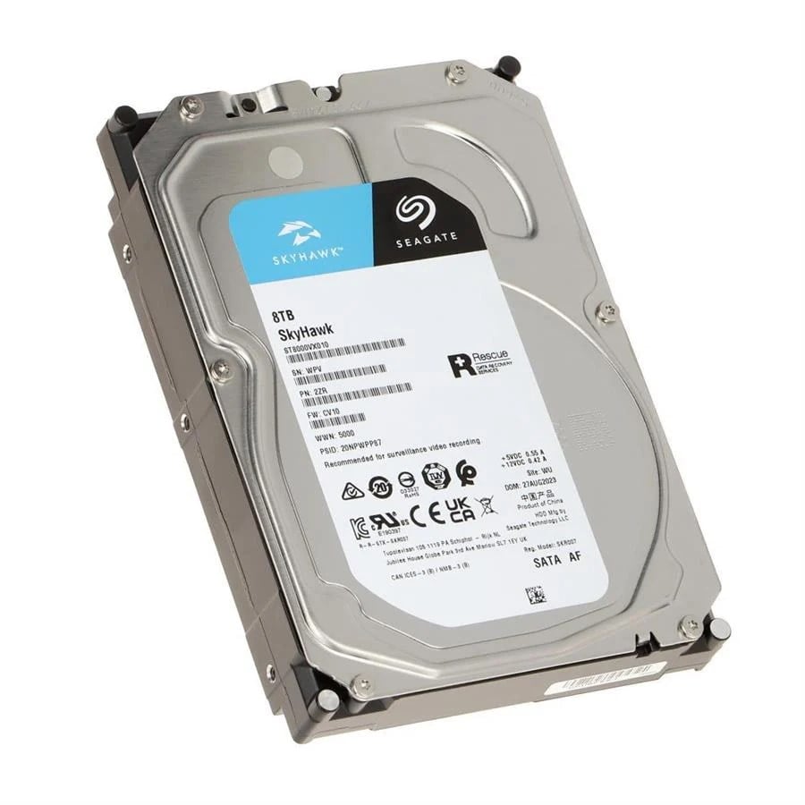 SEAGATE SKYHAWK 8 TB 256MB SATA3 180TB/Y RV 7/24 (ST8000VX010)