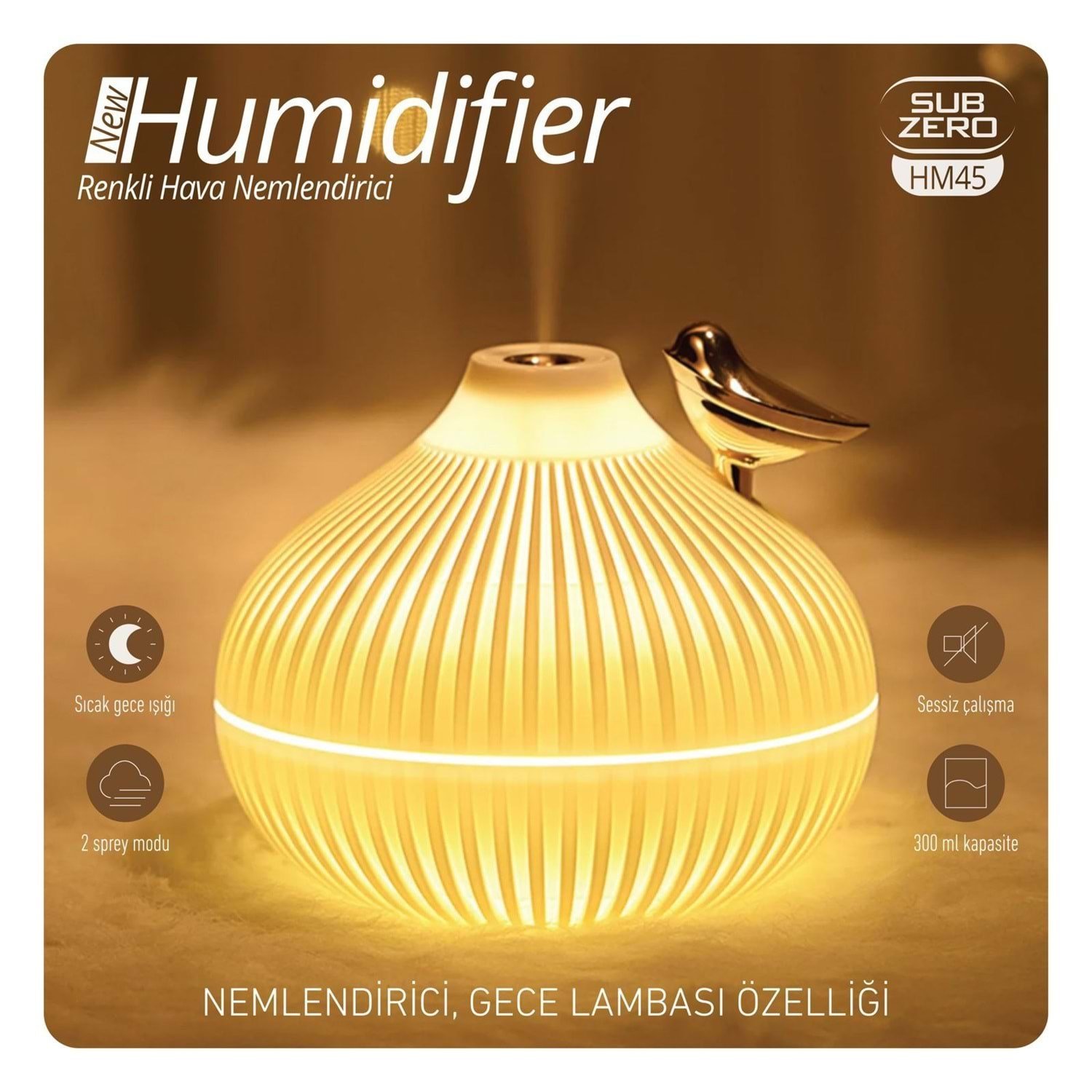 Subzero HM45 Gece Lamba Özellikli Hava Nemlendirici
