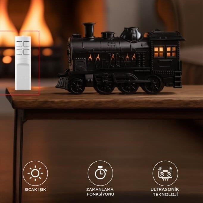 Torima H21 Hava Nemlendiricisi Led Işıklı Aroma Difüzör Tren Tasarım Ultrasonik 300 ML Siyah