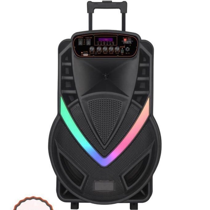 Torima NDR-V12 Siyah Mikrofonlu Kumandalı Rgb Ledli Taşınabilir Tekerlekli Bluetooth Hoparlör