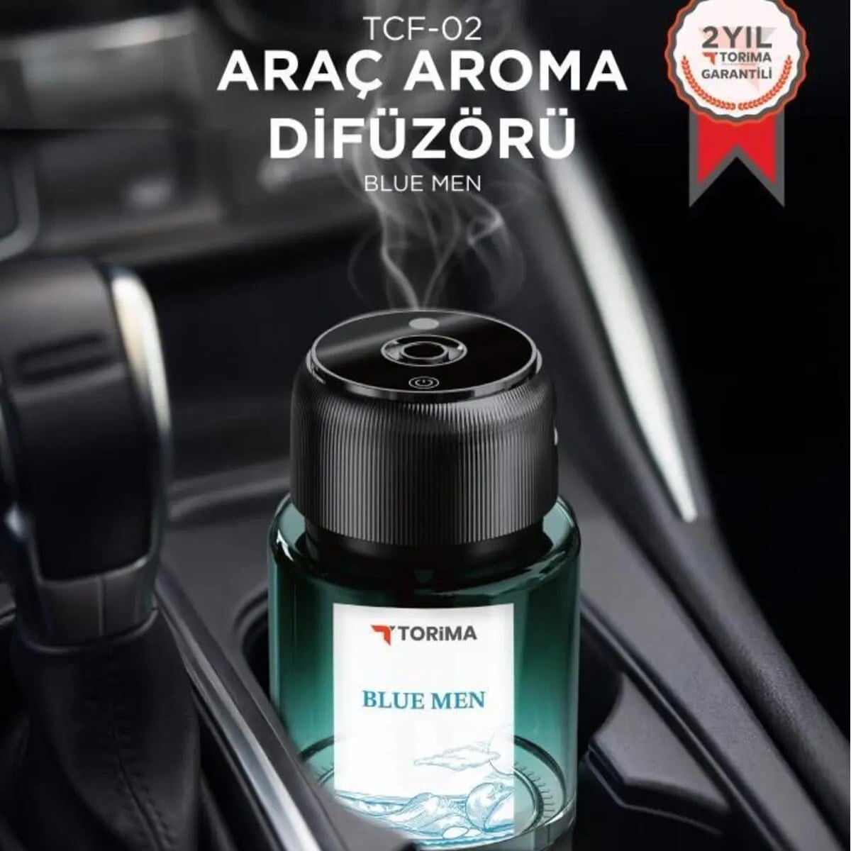 Torima TCF02 Araç İçi Aroma Difüzörü Hava Nemlendirici Lazerli Şarjlı Oda ve Araba Kokusu Blue Man