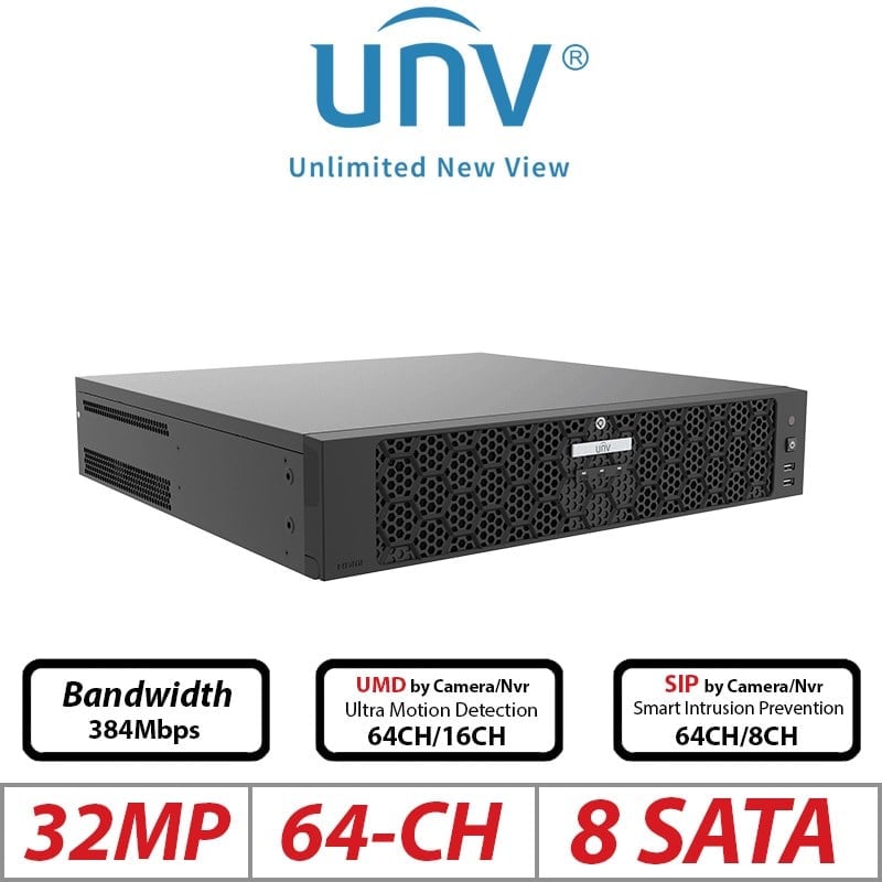 UNV Uniview NVR508-64E-IQ - 64 Kanal 8 HDD, RAID, 384