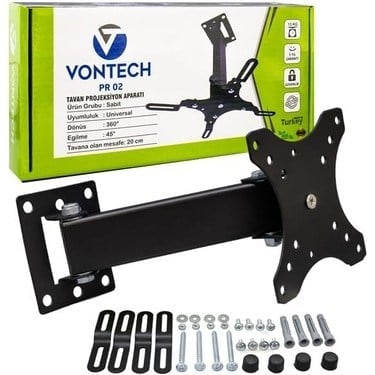 Vontech Pr-02 20 cm 360° Teleskopik Tavan Projeksiyon Askı Aparatı