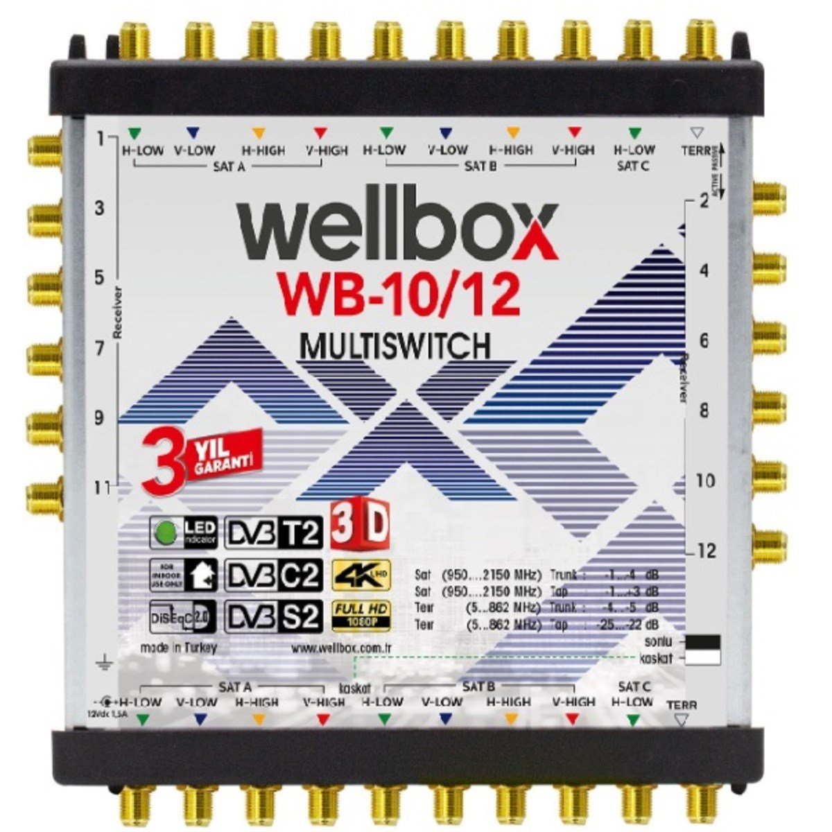 wellbox WB-10/12 Yüksek Sinyal Toplama Özellikli Multiswitch