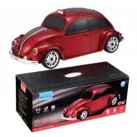 WS1939 CAR SPEAKERS - WS-1939 Beetle Araba Görünümlü Kablosuz Bluetooth Hoparlör ve Radyo