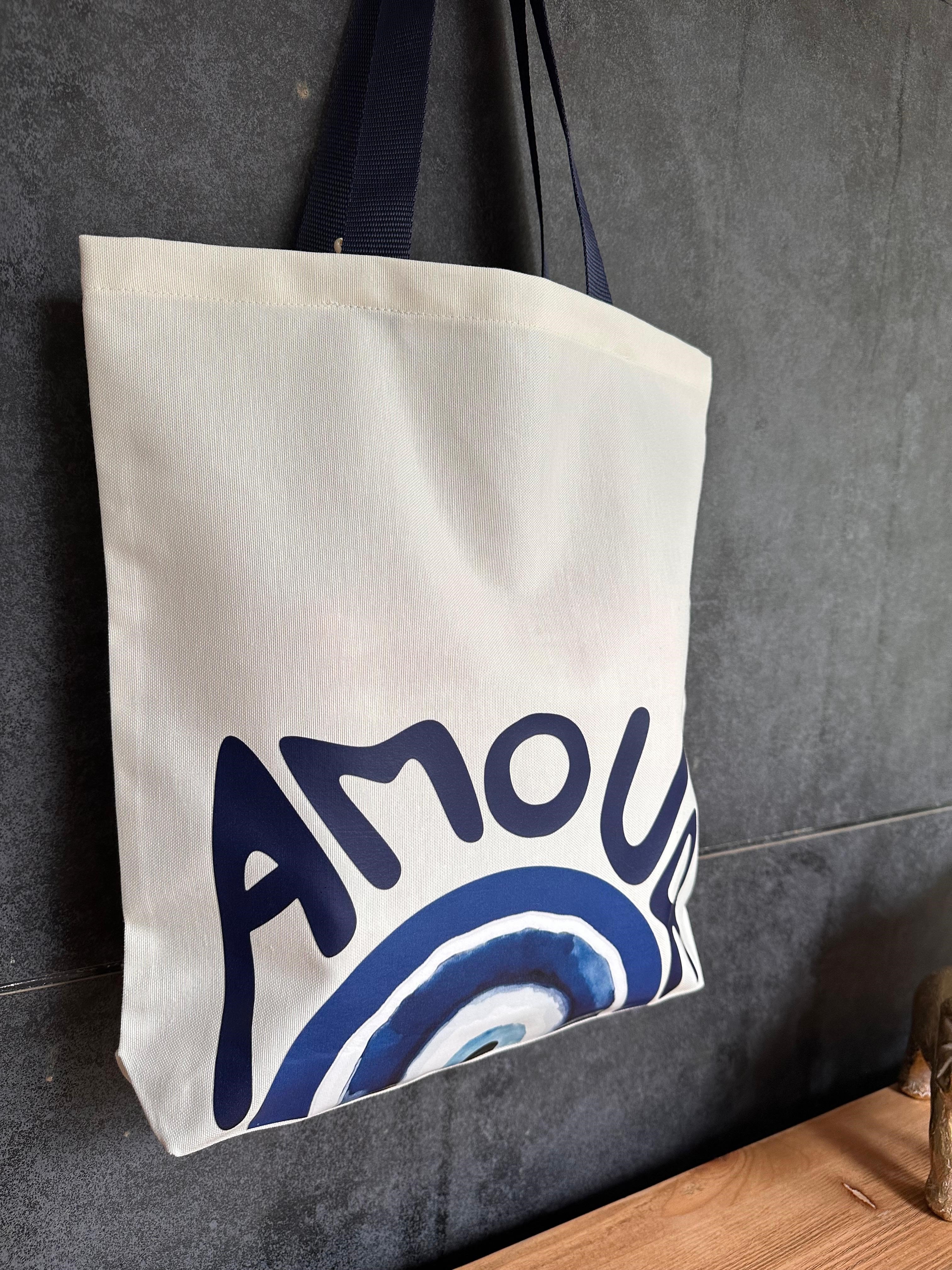 AMOUR BASKI KÖRÜKLÜ DUCK KETEN ÇANTA