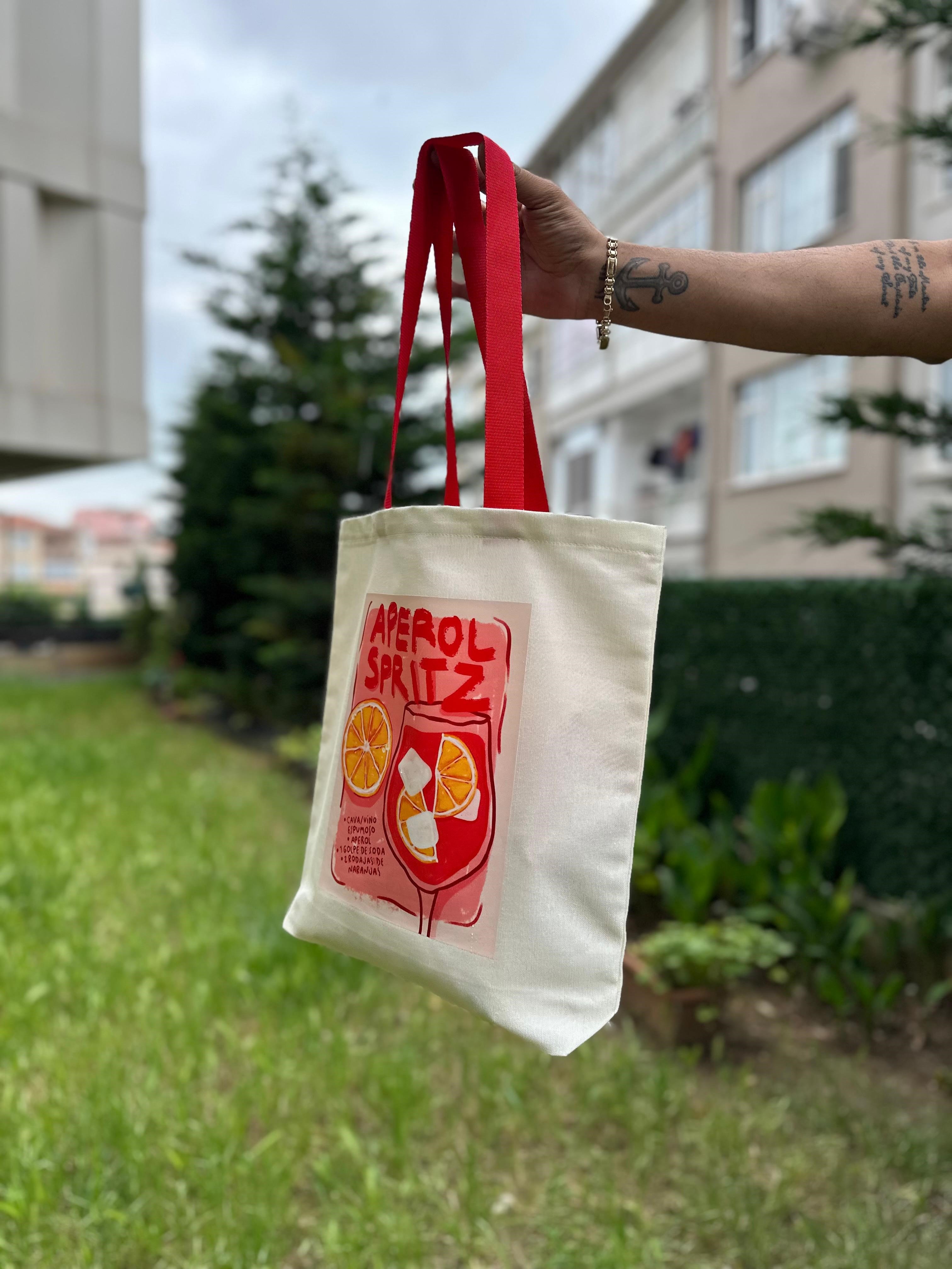 APEROL BASKI KÖRÜKLÜ DUCK KETEN ÇANTA