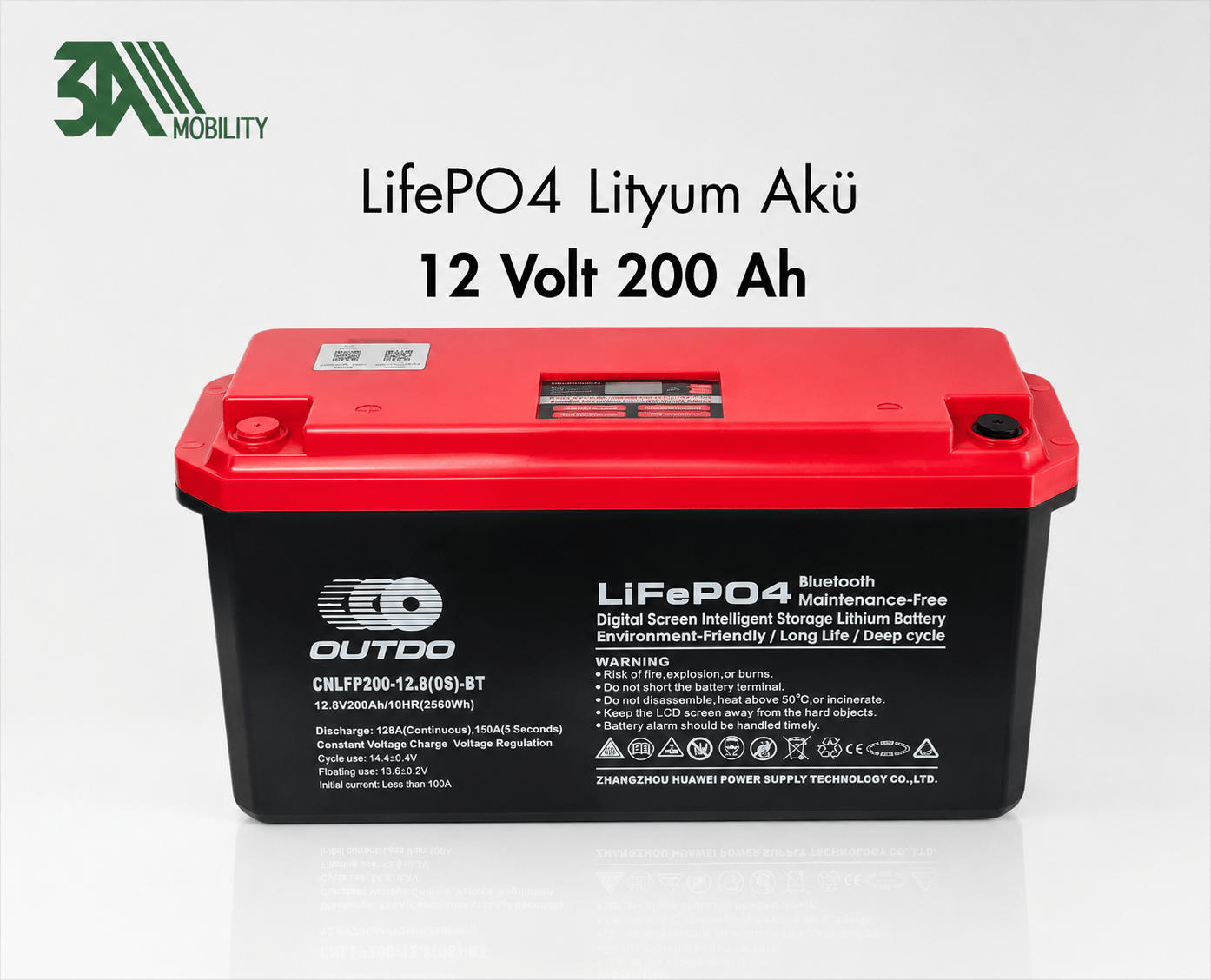 OUTDO 12 VOLT 200 AMPER LİTYUM AKÜ
