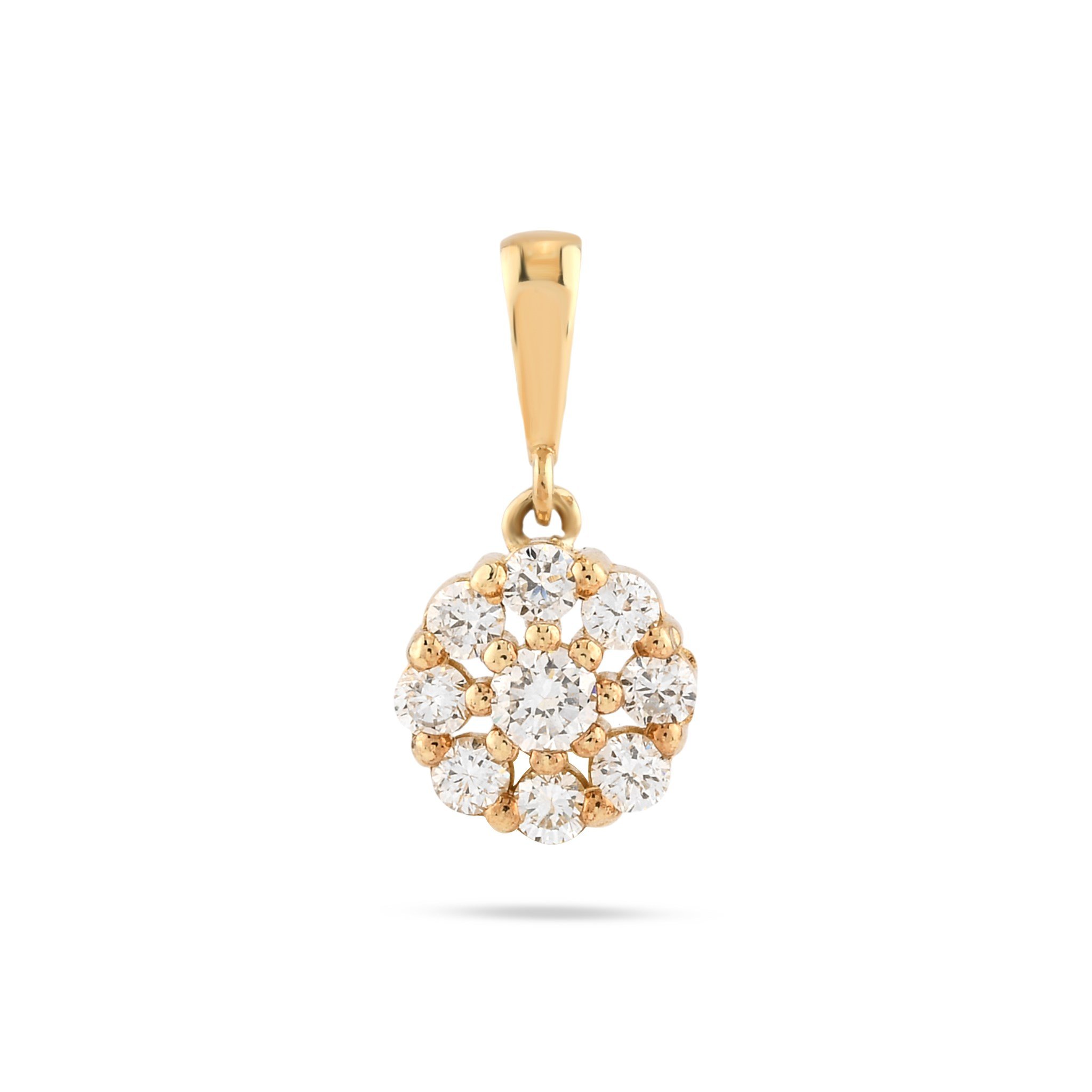 14 Ayar Altın Lab Pırlanta Kolye – Papatya, 0,24 ct